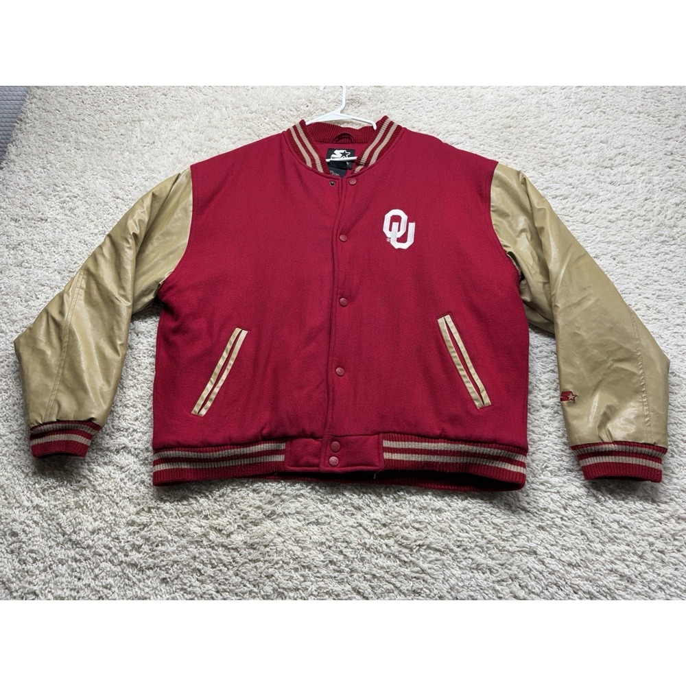 Starter OU University Of Oklahoma Letterman Jacket Men's L